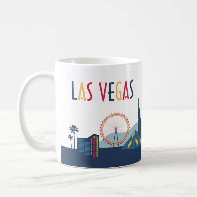 Las Vegas illustrated skyline Coffee Mug (Left)