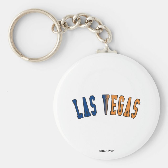 Las Vegas in Nevada State Flag Colors Keychain