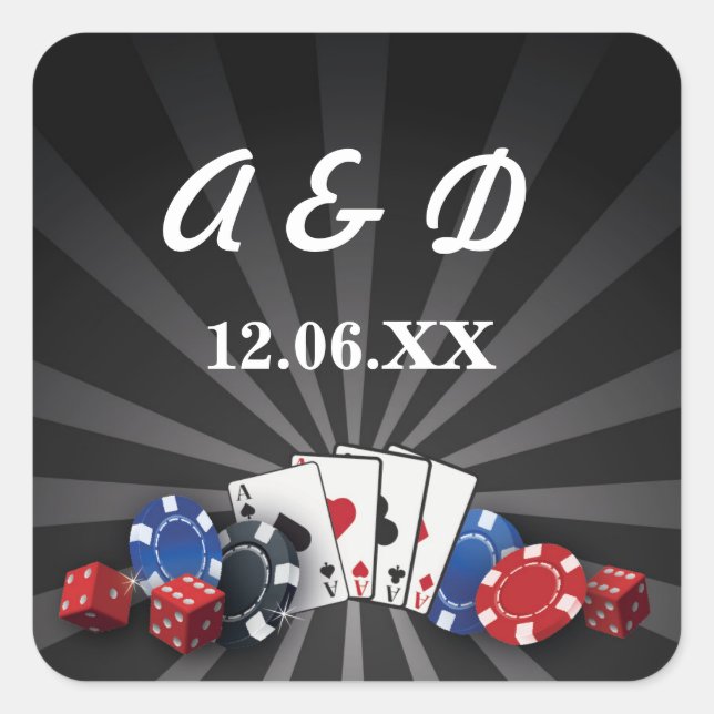 Las Vegas Initials Stickers Label Casino (Front)