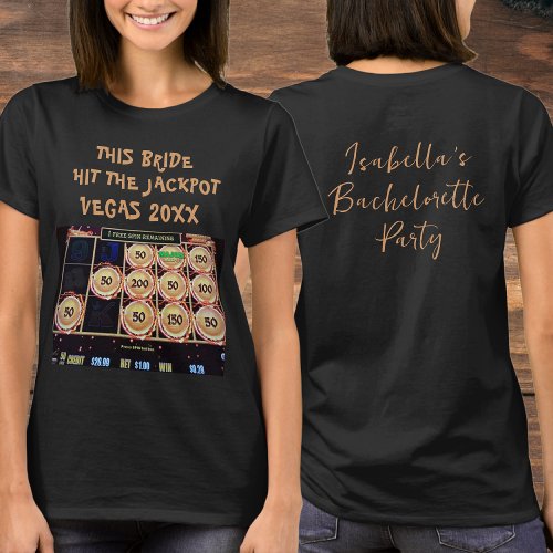 Las Vegas Jackpot Bachelorette Party Name  Photo T_Shirt
