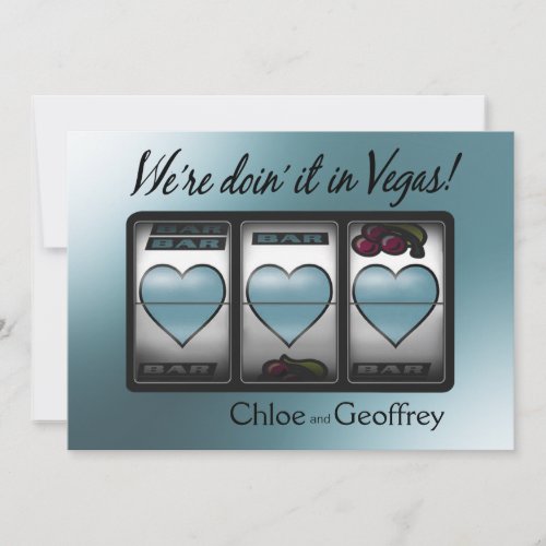 Las Vegas Jackpot Hearts Wedding caspian Custom Announcement
