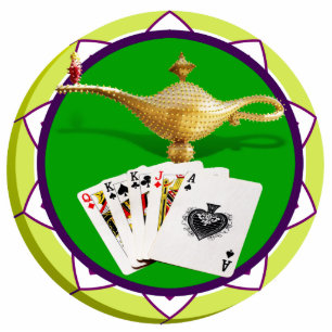 Las Vegas Lamp Poker Chip Shape Ornament