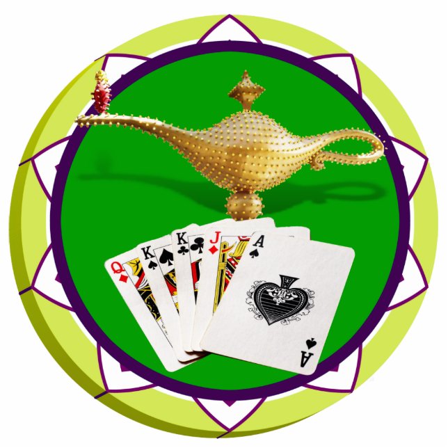 Las Vegas Lamp Poker Chip Shape Ornament (Front)