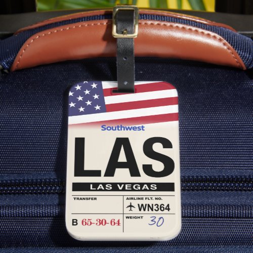 Las Vegas LAS Nevada Airline Luggage Tag