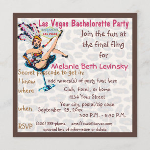 Las Vegas Leopard Fur Bachelorette Party Invitation