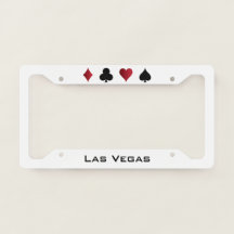  Personalized License Plate Frame,My Happy Place is LAS Vegas  License Plate Frame Popular License Plate Covers with Screw Caps,Red  Rhinestones : Automotive