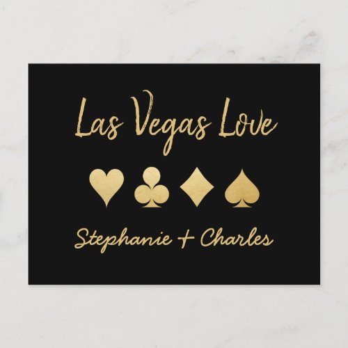 Las Vegas Love Card Suit Save the Date Postcard