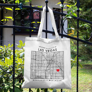 Las Vegas Love Locator City Map Wedding Welcome Tote Bag