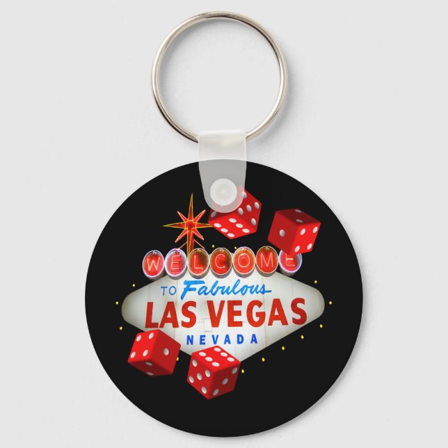 Las Vegas Lucky Dice Keychain (Front)