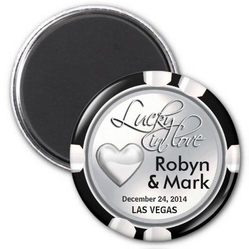 Las Vegas Lucky in Love Casino Chip white Magnet