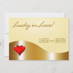 Las Vegas Lucky in Love Wedding gold/sand Invitation