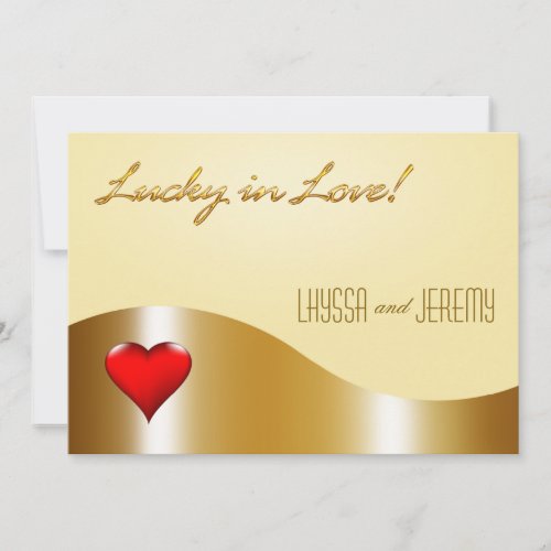 Las Vegas Lucky in Love Wedding goldsand Invitation