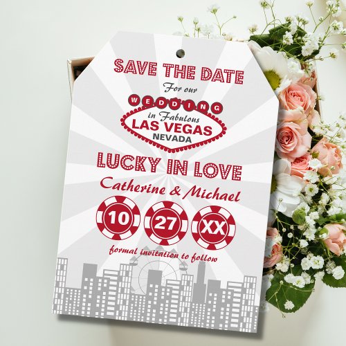 Las Vegas Luggage Tag  Poker Chip  Lucky in Love Save The Date