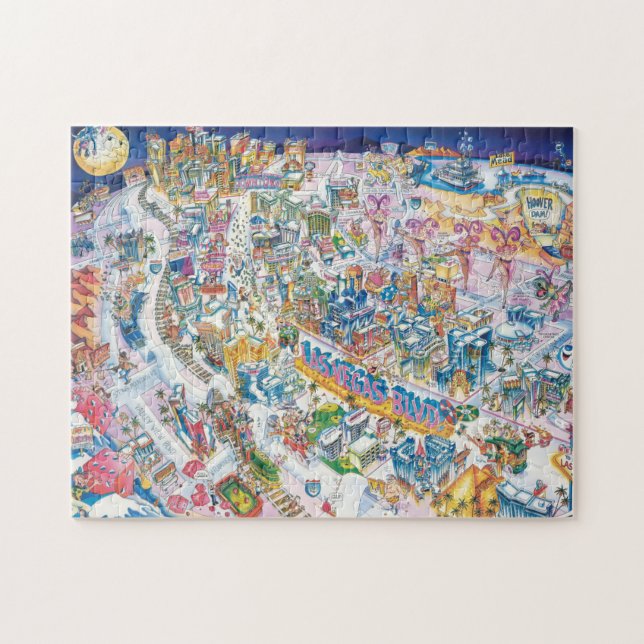 Las Vegas map Jigsaw Puzzle (Horizontal)