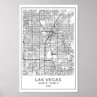 Large Las Vegas City Map Print - Wall Art Printable Prints