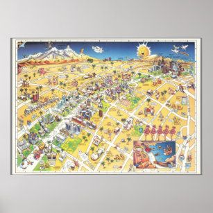 Las Vegas Map Print, Blue Geometric Vegas Valley Strip City Wall Art P —  Maps As Art