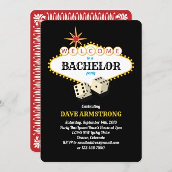 Las Vegas Marquee Bachelor Party Invitation by Charmalot at Zazzle