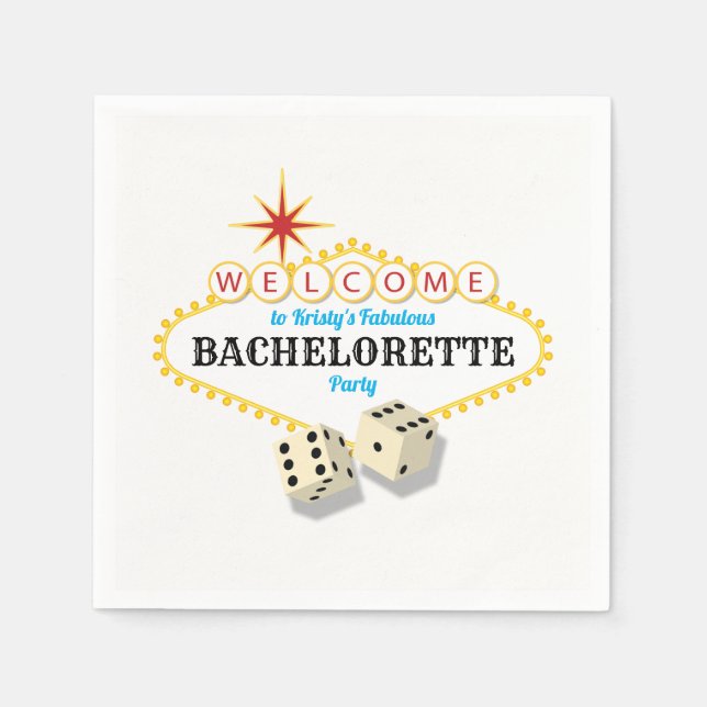 Las Vegas Marquee Bachelorette Party Paper Napkins (Front)