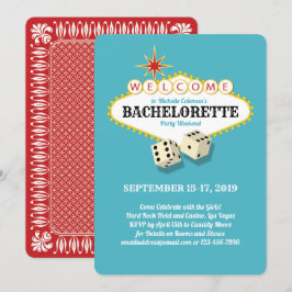 Las Vegas Marquee Bachelorette Party Teal Invitation