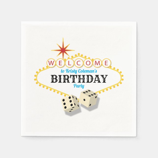 Las Vegas Marquee Birthday Party Napkins (Front)
