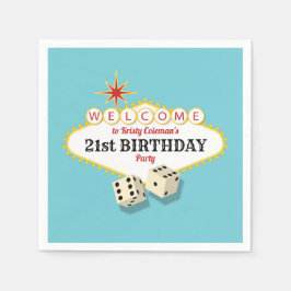 Las Vegas Marquee Birthday Party with Age Napkins