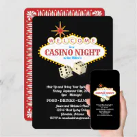 Destiny Las Vegas Casino Party Faux Gold Glitter Invitation, Zazzle