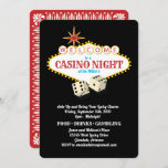 Las Vegas Marquee Casino Night Black Invitation at Zazzle