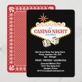 Las Vegas Marquee Casino Night Black Invitation