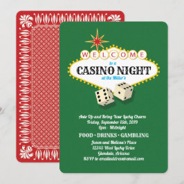Las Vegas Marquee Casino Night Green Invitation