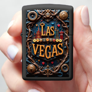 Las Vegas Marquee Gears Ornate Zippo Lighter