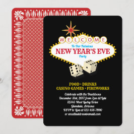Las Vegas Marquee New Years Eve Party Black Invitation