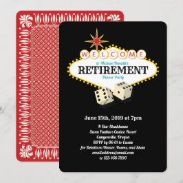 Las Vegas Marquee Retirement Party Black Invitation