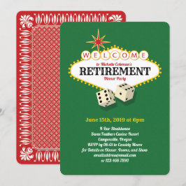 Las Vegas Marquee Retirement Party Green Invitation