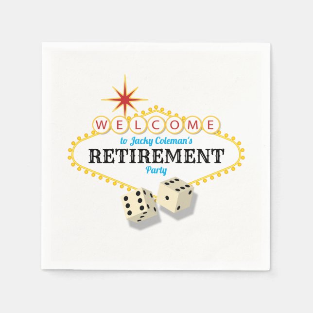 Las Vegas Marquee Retirement Party Napkins (Front)