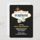 Las Vegas Marquee Surprise Birthday Party Invitation (Front)