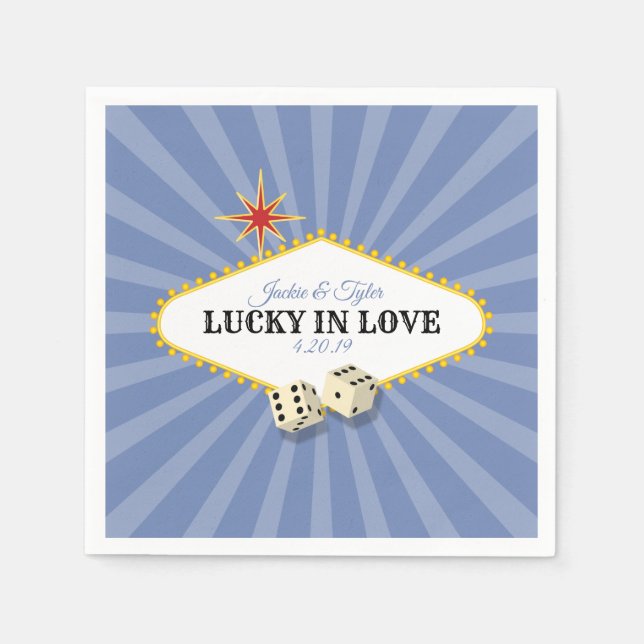 Las Vegas Marquee Wedding in Hydrangea 2 Napkins (Front)