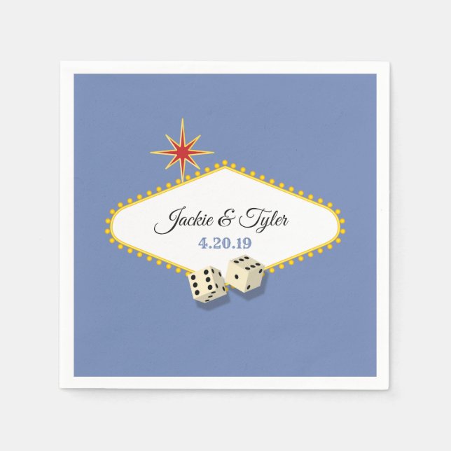Las Vegas Marquee Wedding in Hydrangea Paper Napkins (Front)