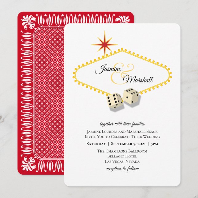 Las Vegas Marquee Wedding Invitation (Front/Back)