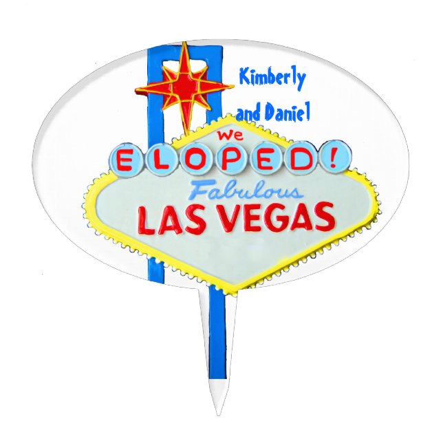 Las Vegas Marriage Celebration Cake Topper (Front)