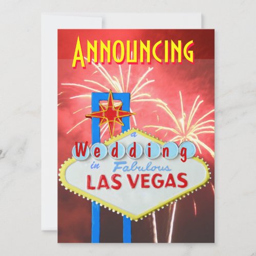 Las Vegas Marriage with Reception Invite