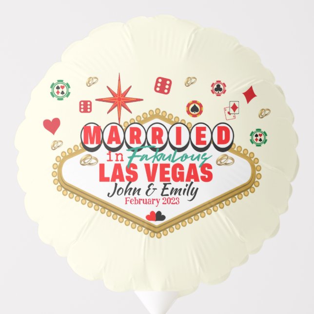 Las Vegas Married Couple Matching Vacation Nevada  Balloon (Front)