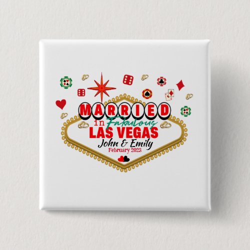 Las Vegas Married Couple Matching Vacation Nevada  Button