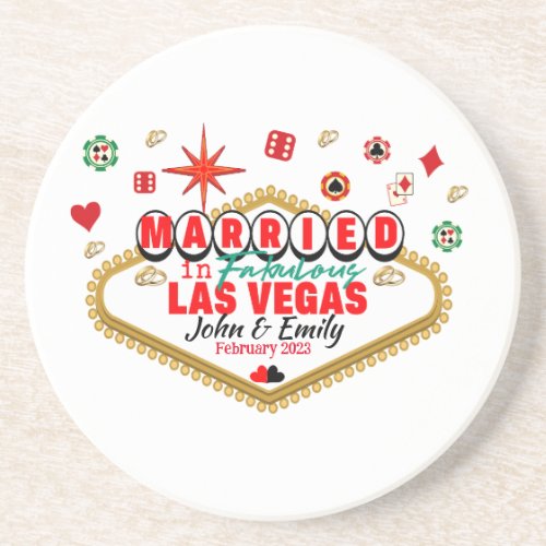 Las Vegas Married Couple Matching Vacation Nevada Coaster