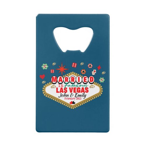 Las Vegas Married Couple Matching Vacation Nevada  Credit Card Bottle Opener