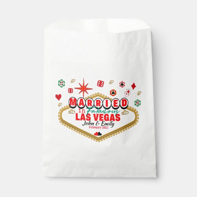Las Vegas Married Couple Matching Vacation Nevada Favor Bag (Front)