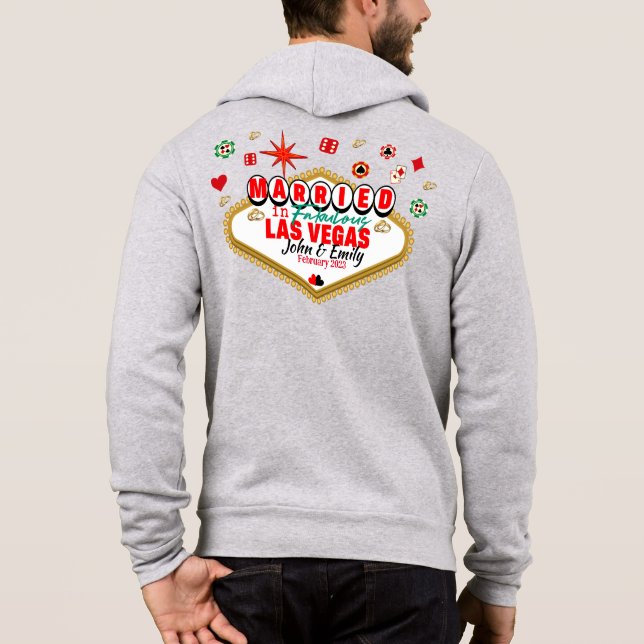 Las Vegas Married Couple Matching Vacation Nevada  Hoodie (Back)