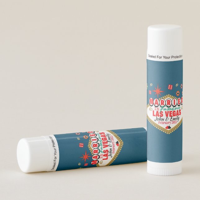 Las Vegas Married Couple Matching Vacation Nevada  Lip Balm (Front)