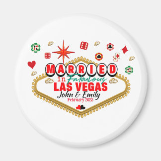 Las Vegas Married Couple Matching Vacation Nevada Magnet