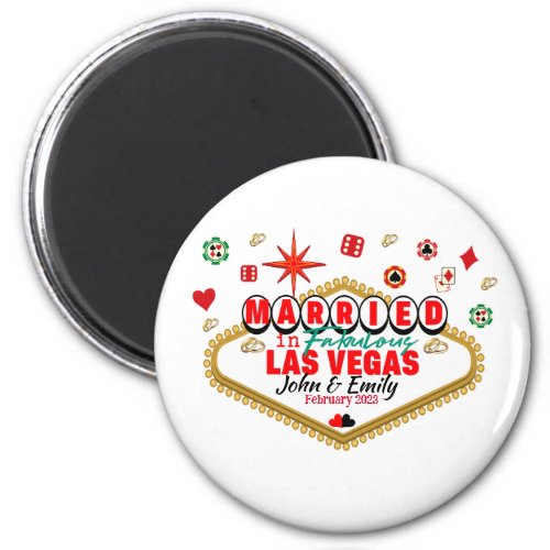 Las Vegas Married Couple Matching Vacation Nevada  Magnet