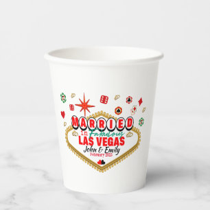 Las Vegas Married Couple Matching Vacation Nevada Paper Cups